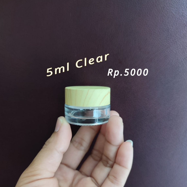 Pot Krim 5gram Pot Cream 5 gram Wadah Botol Kosong Cosmetic Skin Care Jar Kaca Clear 5ml Bening 5 ml