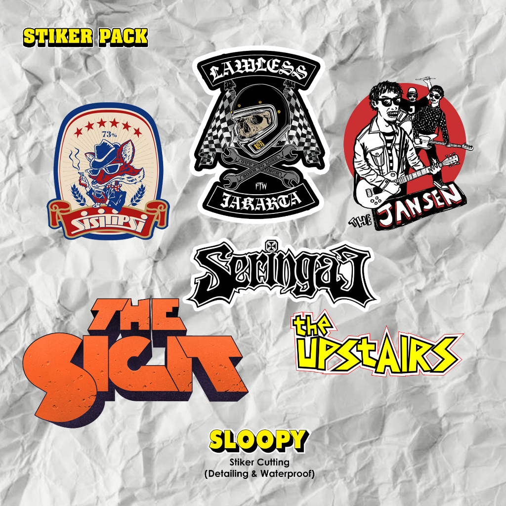 Sloopy - Stiker Pack Band Indie Sticker Band Indie Hardcore