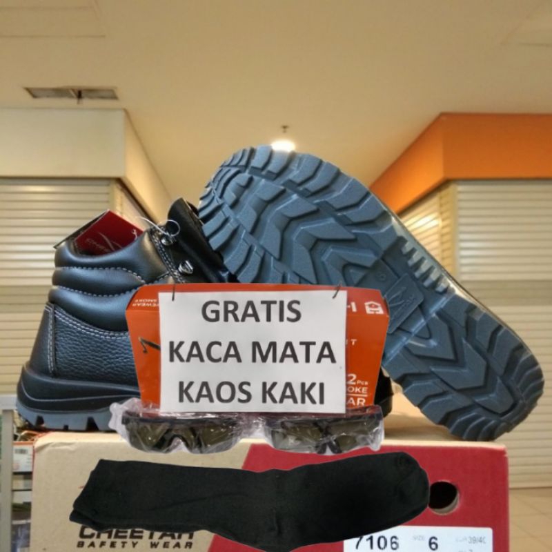 SEPATU SAFETY PROYEK CHEETAH 7106 HITAM ORIGINAL/SEPATU CHEETAH/SEPATU CHEETAH 7106/SEPATU SAFETY CH