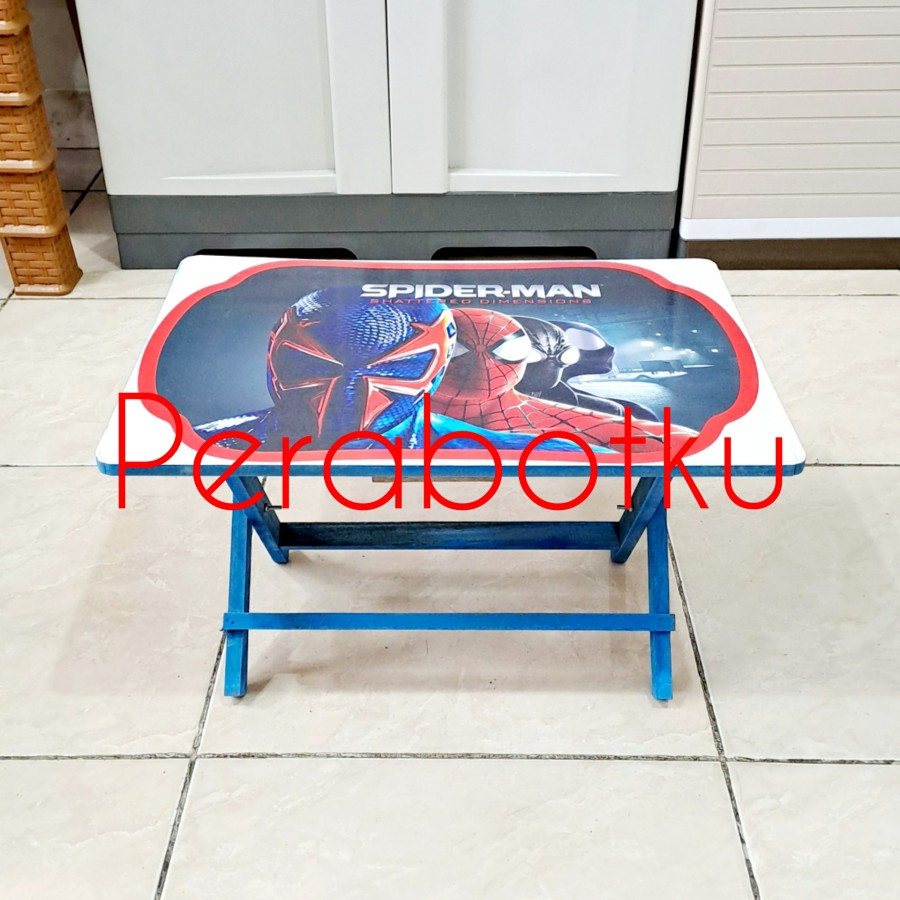 Meja Belajar Anak Kayu Gambar 3D RD-506 / Meja Lipat Motif Kartun