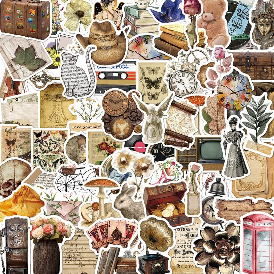 

(40PCS) Sticker Vintage/ Sticker Aesthetic Glossy/ Jurnal Sticker Pack
