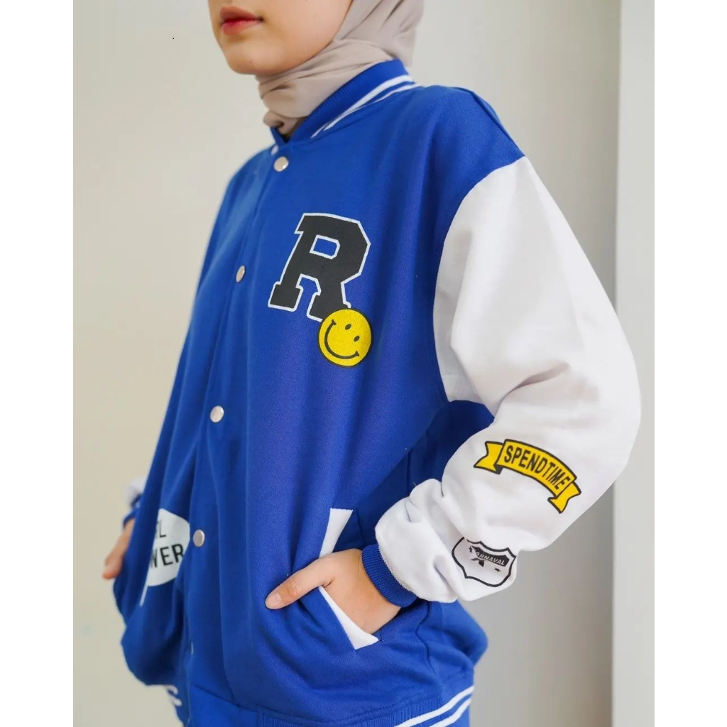 R JAKET BASEBALL M L XL XXL Jaket Vintage Korean Style Jaket Crop Wanita Hoodie Oversized Unisex Bah