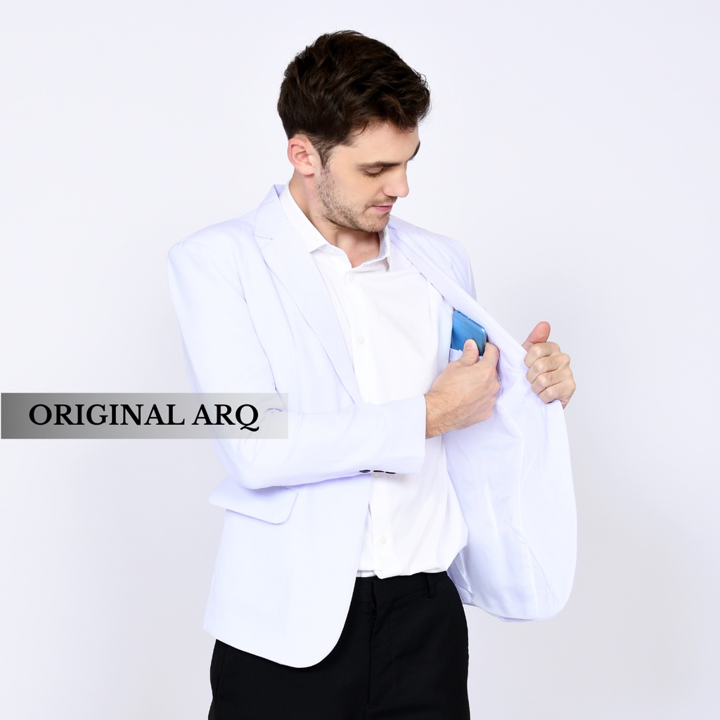 TRELARIS !JAS BAZER COWOK POLOS /JAS PRIA SLIMFIT /JAS PRIA PUTIH/BLAZER FORMAL PUTIH PRIA LENGAN PA