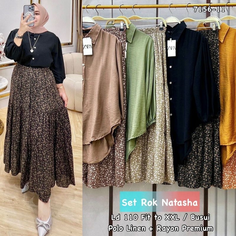 Zara Natasha//One set ZARA//One set jumbo//One set rok//One set wanita//Setelan jumbo//Set rok//Sete