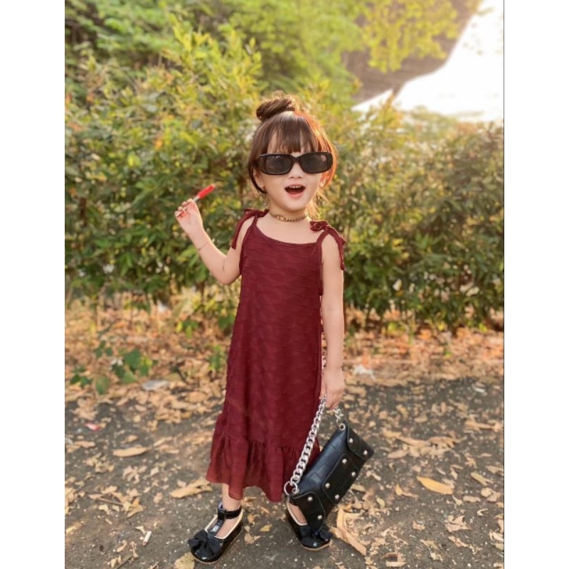 Dress anak perempuan dress tali jersey beuzee