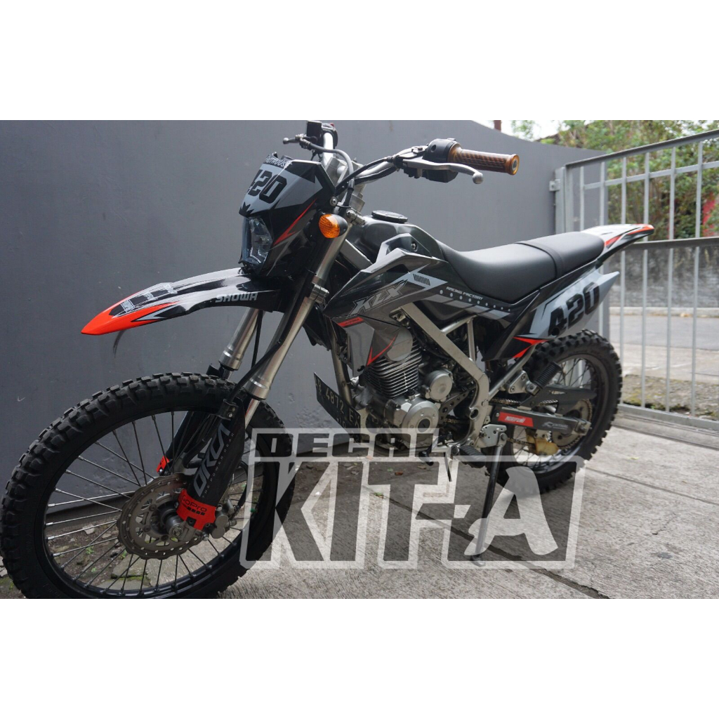 Decal stiker KLX BF hitam abu-abu supermoto fullbody custom terbaru