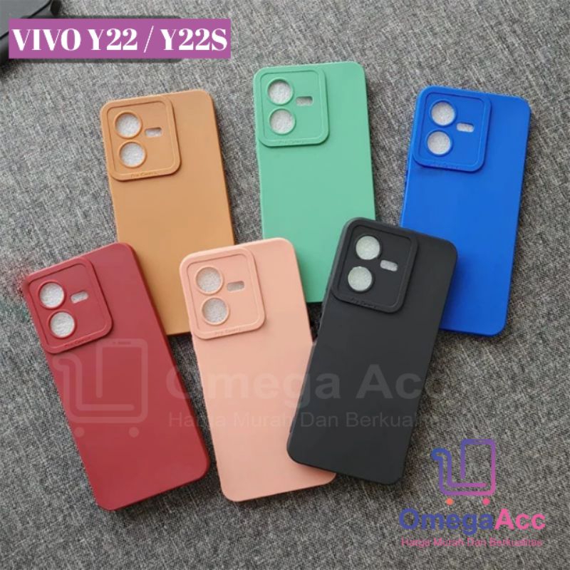 Softcase macaron Vivo Y22/Y22S Case Silicon pro camera