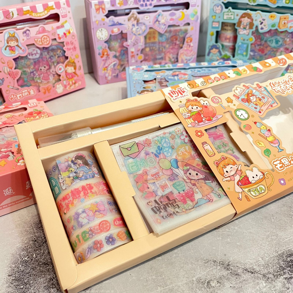 

Sticker Box YD-17KD motif Cewek 1SET Isi Stiker + Washitape + Pemotong TERMURAH / Box Stiker Motif Little Girl ready 5 Warna Super Lengkap Favorit Anak Stationary Kekinan bisa COD