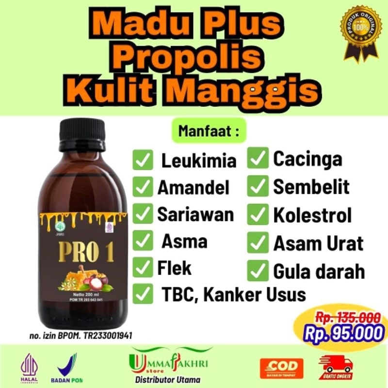 

Madu Hitam Pahit Plus Propolis Dan Kulit Manggis