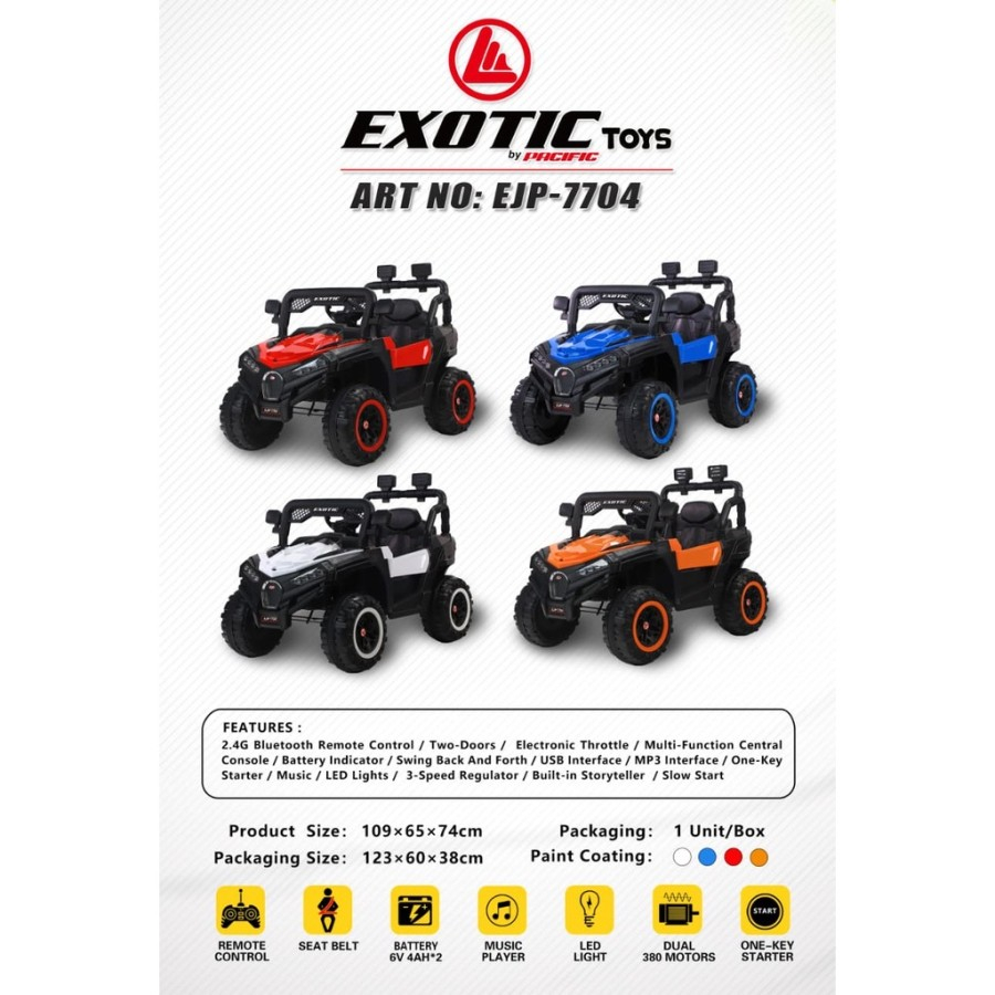 Mobil Aki Anak Jeep EXOTIC EJP7704 EJP7706 EJP-7704 7706 Remote