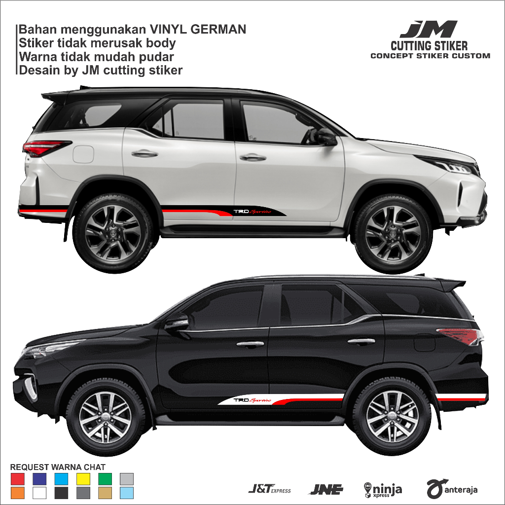Stiker mobil toyota fortuner cutting stiker striping trd sportivo stiker mobil fortuner avanza calya