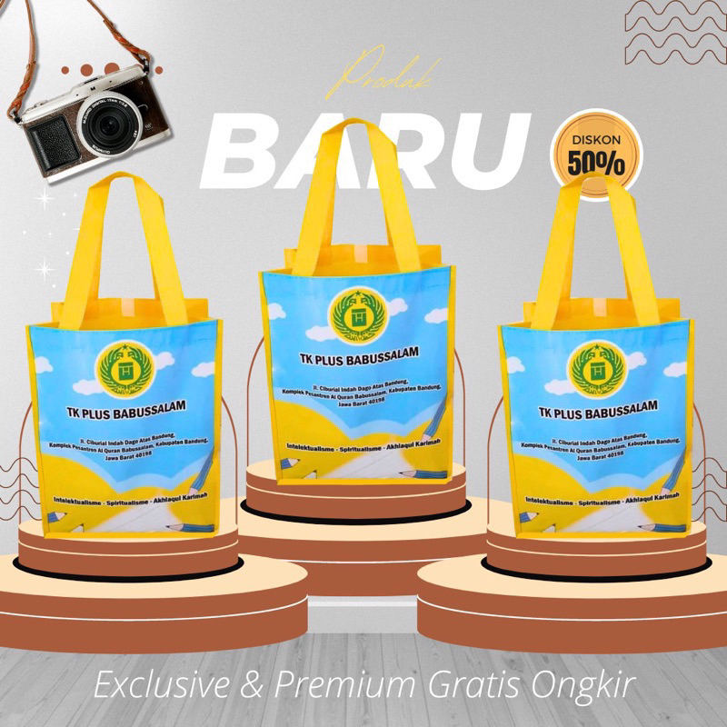 

Tas Souvenir Tas Sintetis Premium TK PLUS Tas Kado Hampers Spunbond Printing Tas Custom Tas Anak Tas Sekolah Tas Wisuda Tas Kelulusan