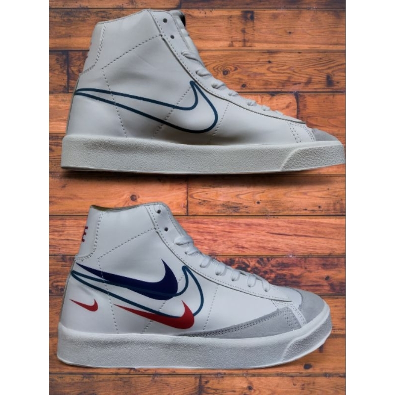 sneakers blazer mid high white orange