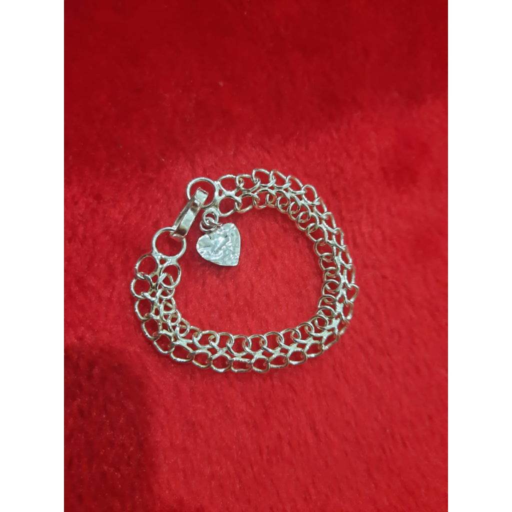 gelang perak motif anak perak asli handmade