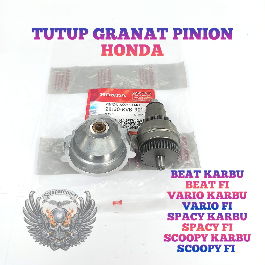 PINION STARTER SAMA TUTUP PINION HONDA KVY BEAT KUALLITAS ORIGINAL HONDA AHM PRESISI BAHAN BERKUALIT