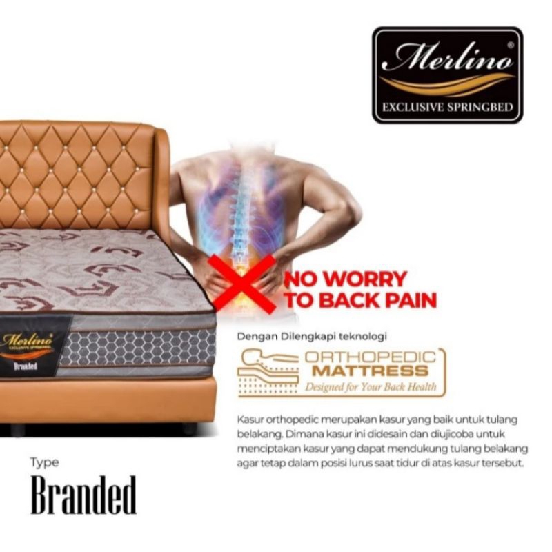 Springbed Matras Kasur Orthopedic Merlino Branded 160x200 180x200