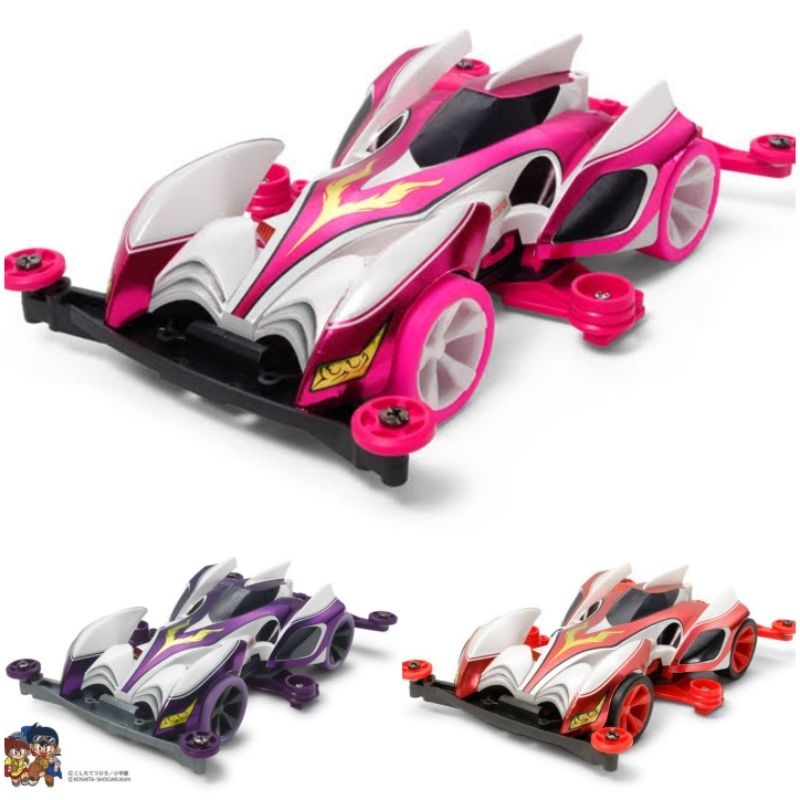 rep tamiya mini 4wd shining scorpion premium pink red violet series super 2 chassis merek daxing mur