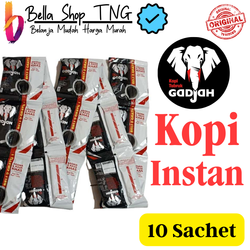 

Kopi Gadjah Tubruk Manis - Kopi + Gula Gajah Mix Renteng / Renceng 10 Sachet FREE 5 Sachet