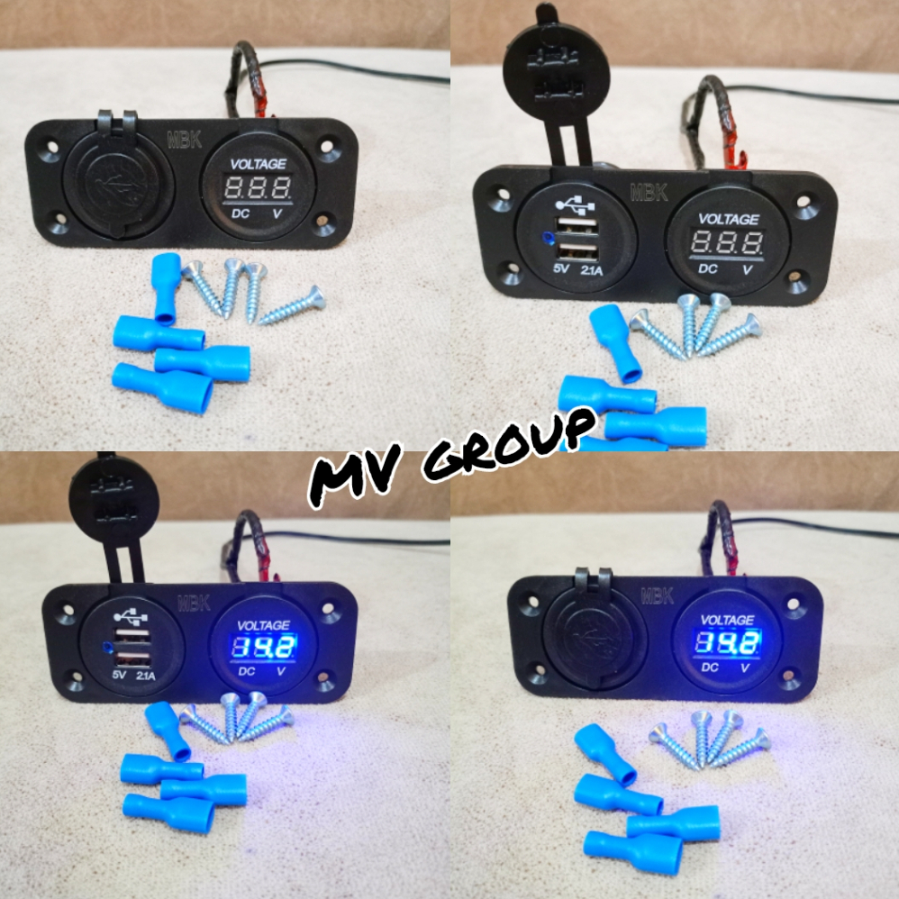 Casan Hp motor Volt Meter + Usb Port /Motorcycle Digital Voltmeter Charger 1 usb / 2 usb