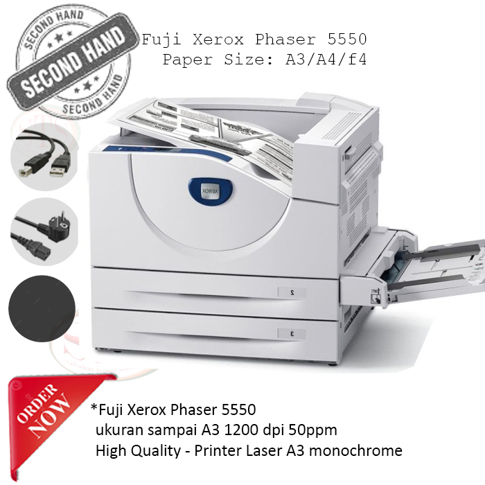 Fuji Xerox Phaser 5550 ukuran sampai A3 1200 dpi 50ppm High Quality - Printer Laser A3 monochrome al