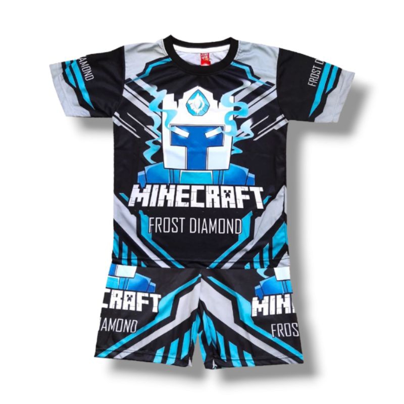 SETELAN BAJU ANAK PRINTING MINECRAFT