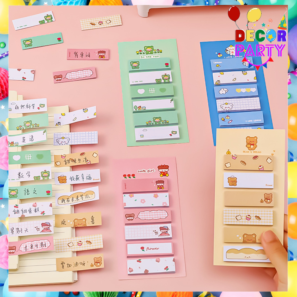 

DP Sticky Notes Karakter Lucu 6IN1 Tempelan Kertas Catatan 120 Lembar Notes Kertas Tempel Karakter Bear Frog Girl Pembatas Buku Cute Imut Penanda Buku Memo Stick Stationery Memo Pad Convenience Cute 6 IN 1