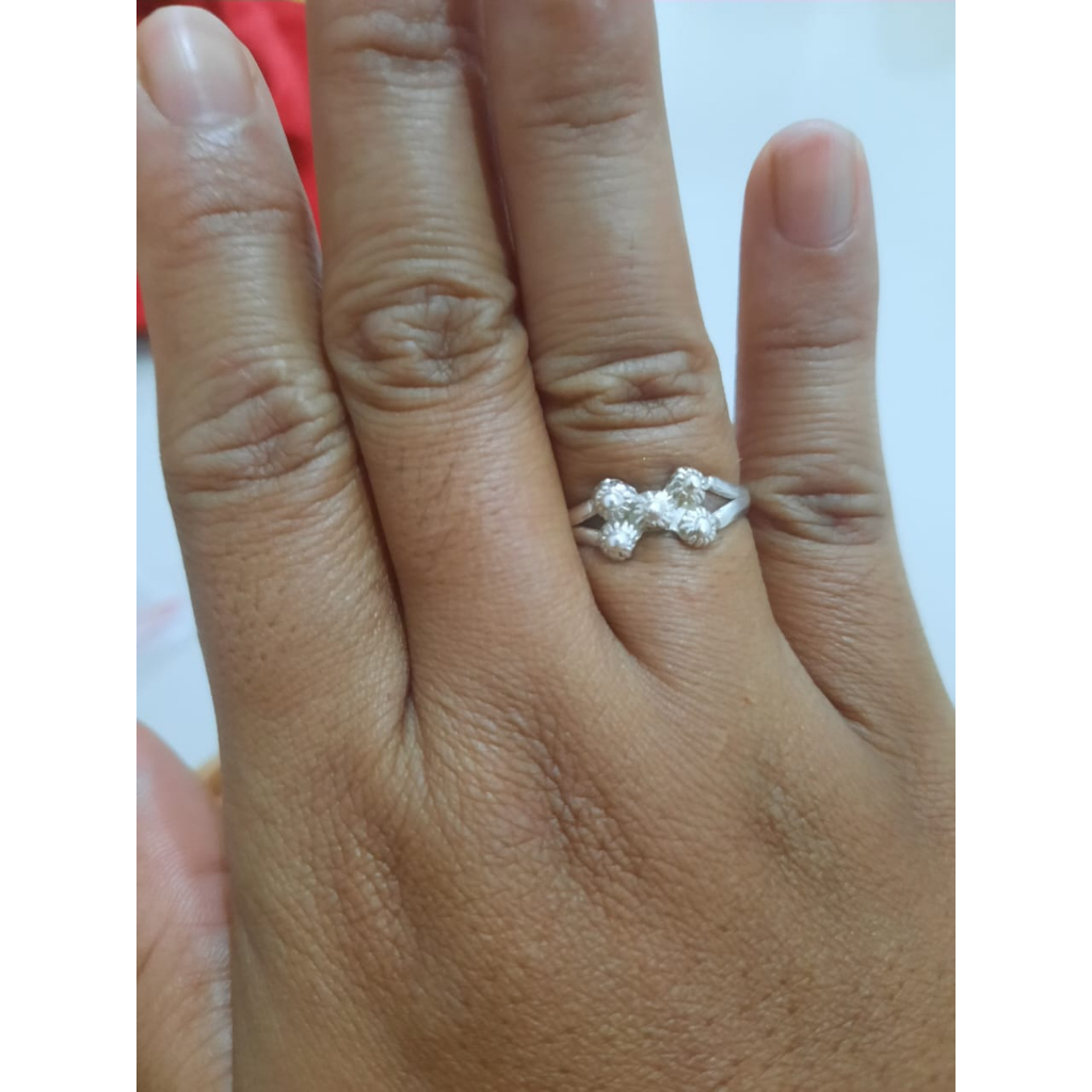 cincin perak wanita dewasa motif bunga perak asli