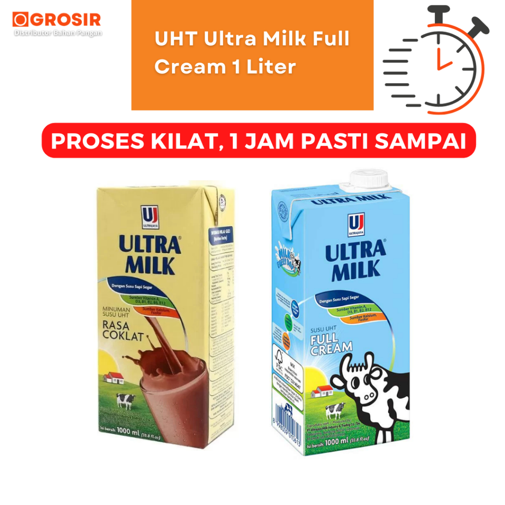 

Ultra Milk UHT Full Cream Susu UHT Plain / Coklat Ultra Jaya