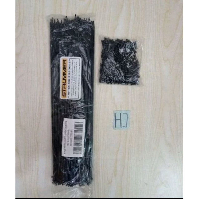 Ruji Spoke Jari Jari 292 Strummer Hitam Stainlees Steel 292 mm isi 36 Pcs