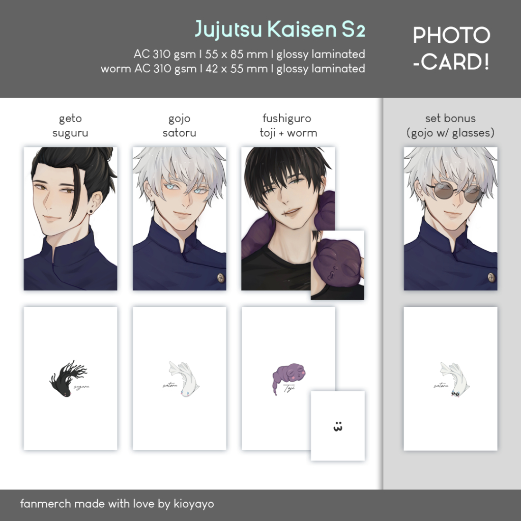 Jujutsu Kaisen Photocard - Gojo Geto Toji