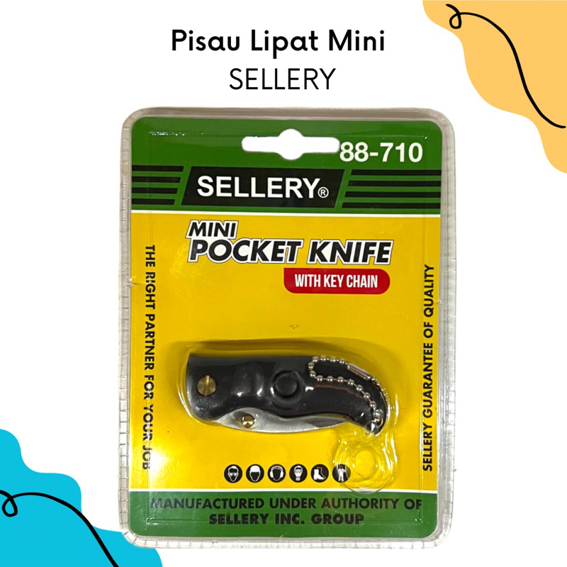 Sellery Pisau Lipat Mini | Sellery Mini Pocket Knife With Key Chain | Sellery Pisau Mini | Sellery P