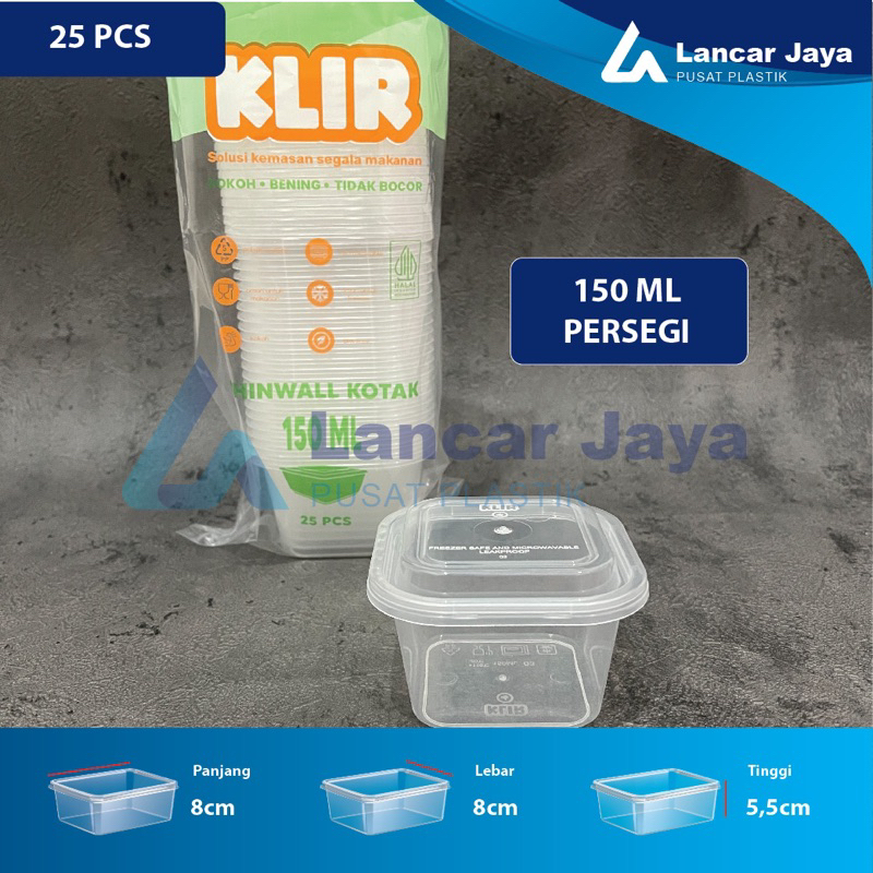 Thinwall Square Mini 150ML / cup dessert / thinwall 150ML termurah thinwall kotak