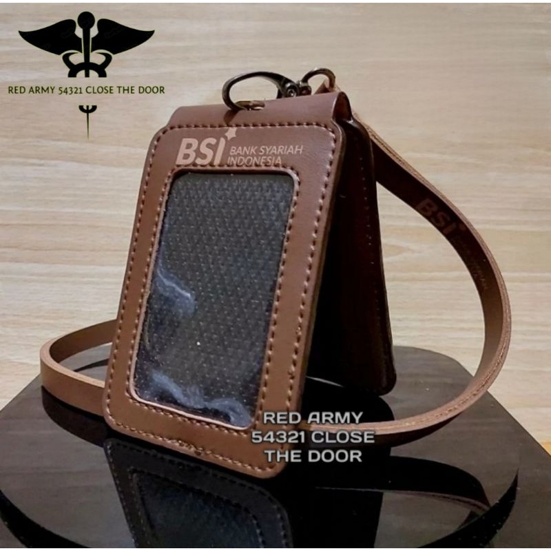 

ID Card Holder Tali Lanyard Name Tag Logo BSI Model Lipat