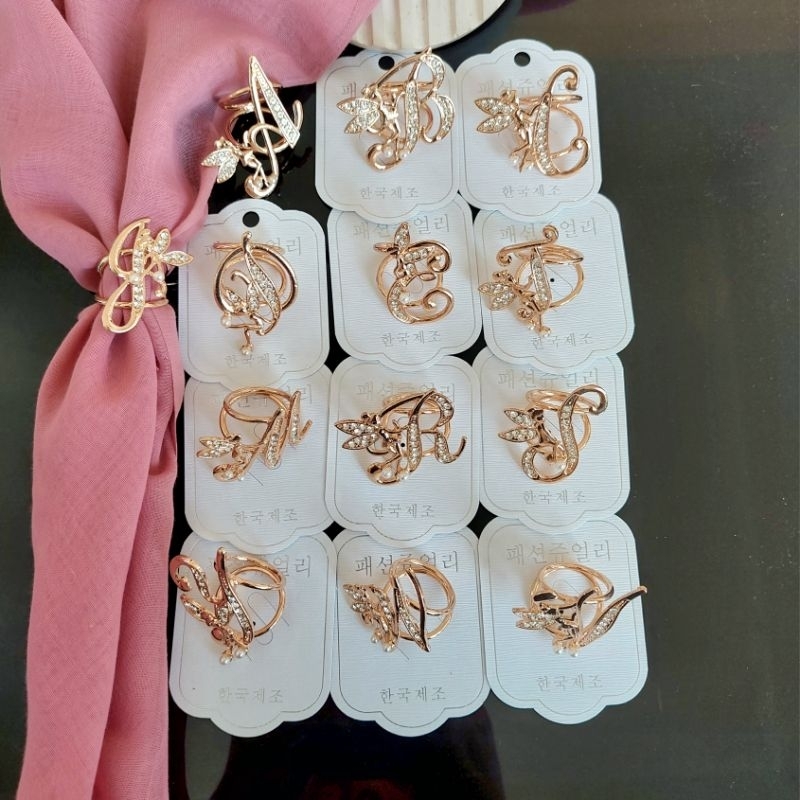 RING HIJAB HURUF//RING INISIAL//KALONG HIJAB