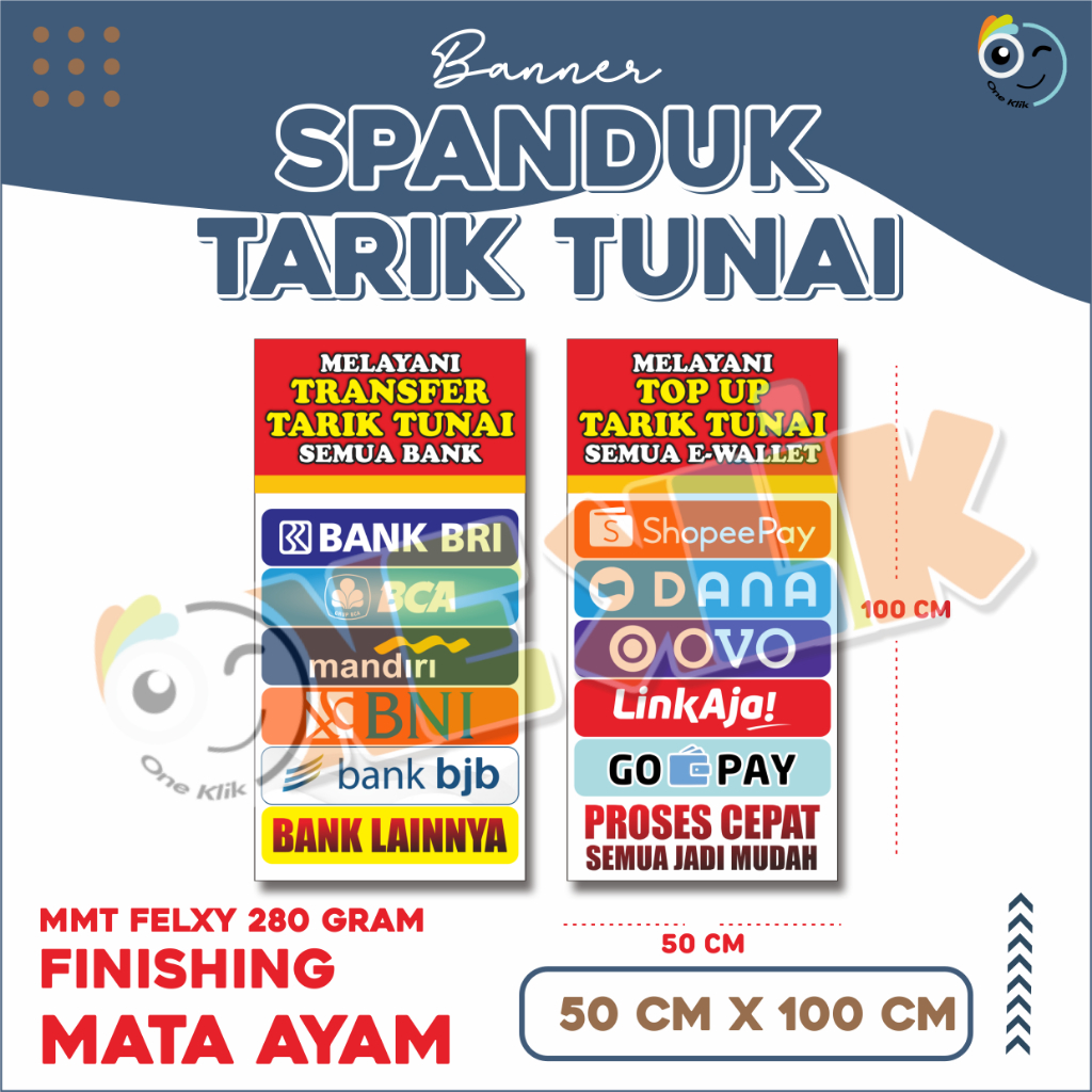 Banner Transfer Spanduk Konter / Banner Spanduk Dompet Digital / Banner Spanduk Konter -Oneklik.1