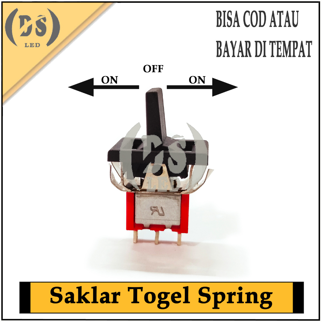 Saklar Toggle On Off On 3Pin spring / Sakelar togel switch 3pin on off on momentary