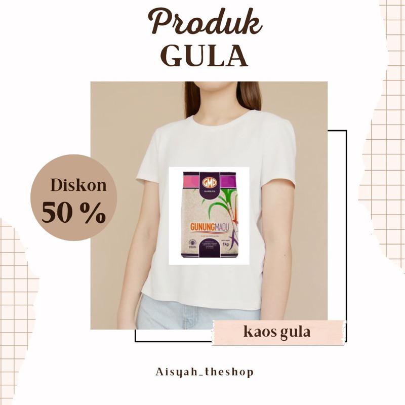 

Kaos oblong Gula GMP 2kg