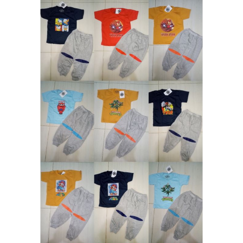 setelan cp joger Korea babyterry impor untuk usia  1-6 tahun