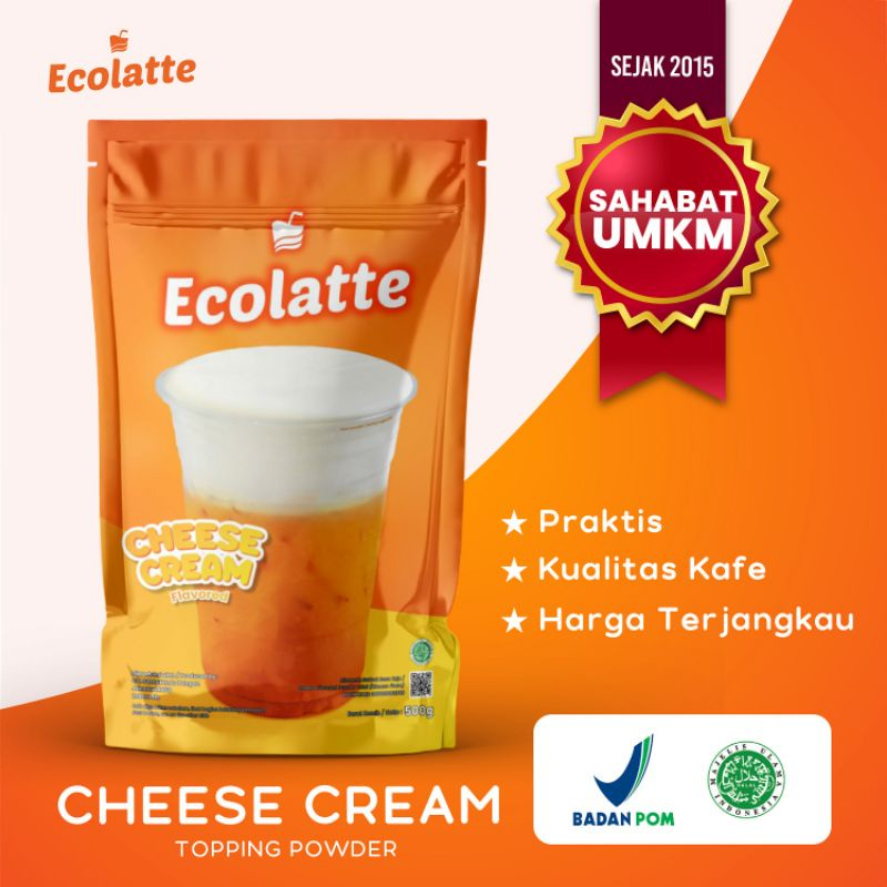 

ECOLATTE CHEESE CREAM Instant Powder - Repack 100 250 GR - Topping Toping Bubuk Foam Keju Minuman Teh Susu Coklat