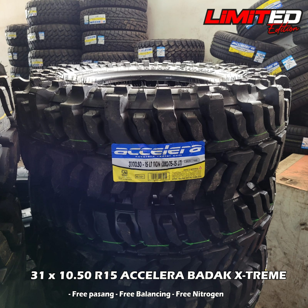 Ban mobil Accelera Badak X-treme Ukuran 31x10,5/R15 ban offroad R15