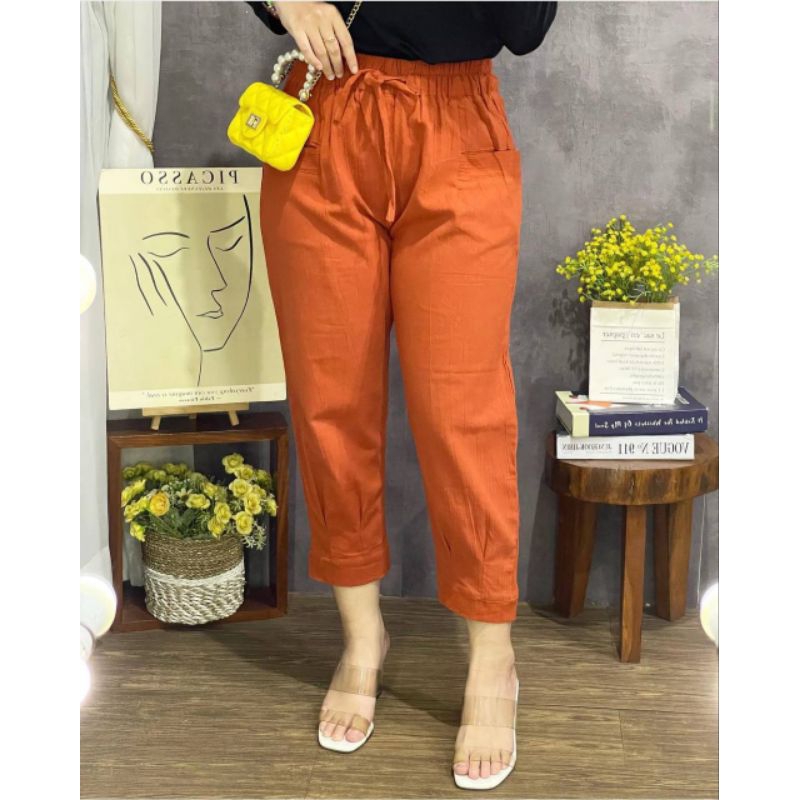 Haruka pants celana wanita 7/9 murah. Bahan Premium Size Standar, Jumbo, Super Jumbo