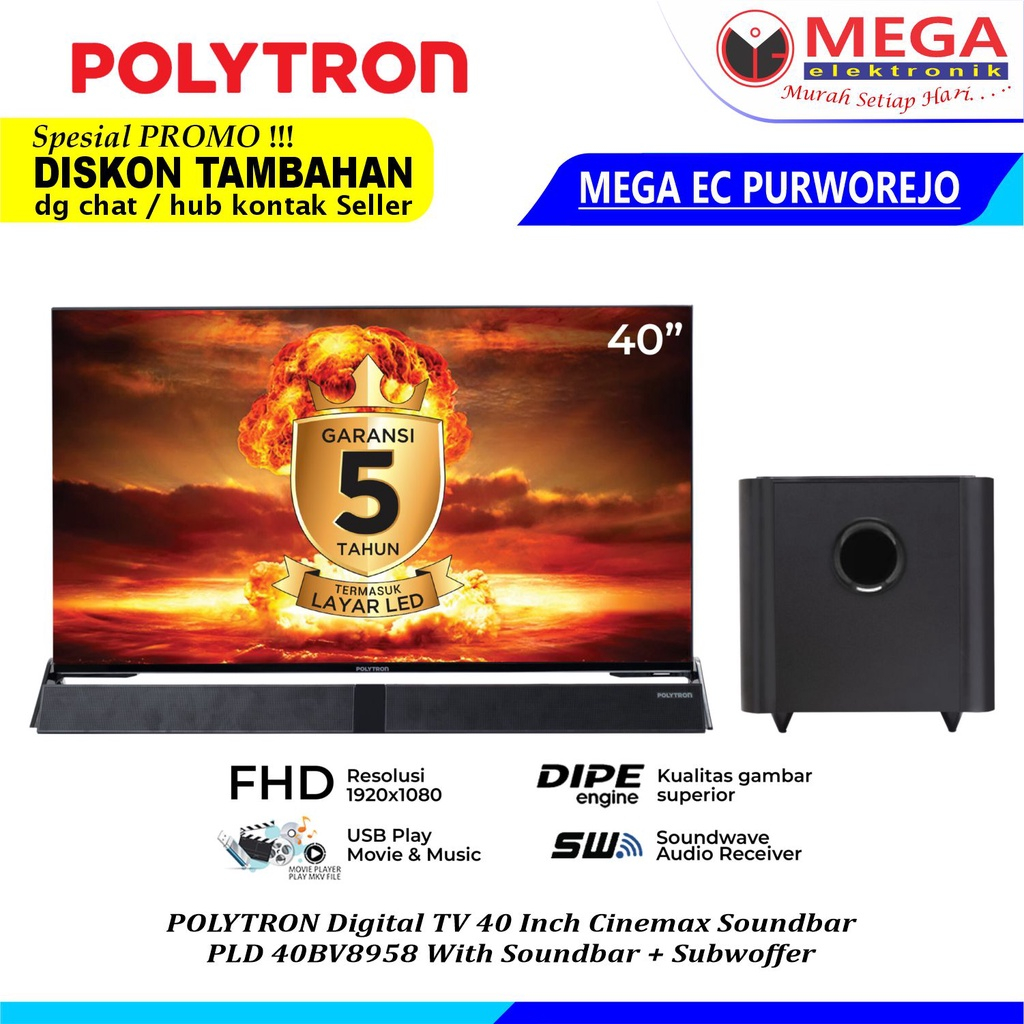 LED POLYTRON  PLD-40BV8958 DIGITAL TV 40 INCH