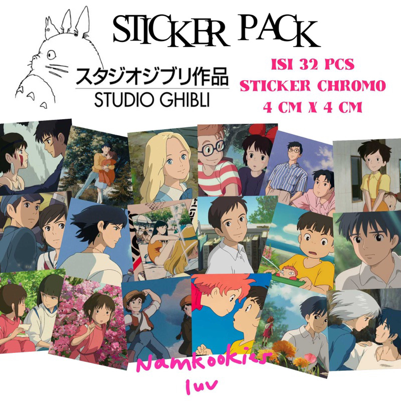 

[ isi 32pcs ] sticker journal studio ghibli / sticker lucu ponyo / spirited away / my neighbor totoro / howl's moving castle / princess mononoke / kiki's delivery servicr / castle in the sky / arrietty / When marnie was there