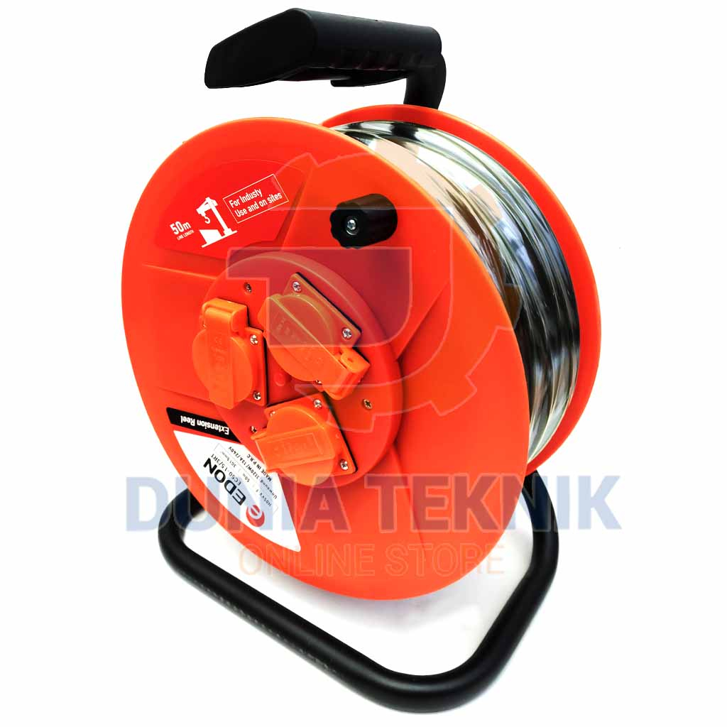 Roll Kabel Gulung EDON 50 meter KabelRoll Listrik 50m 3 Colokan Lubang