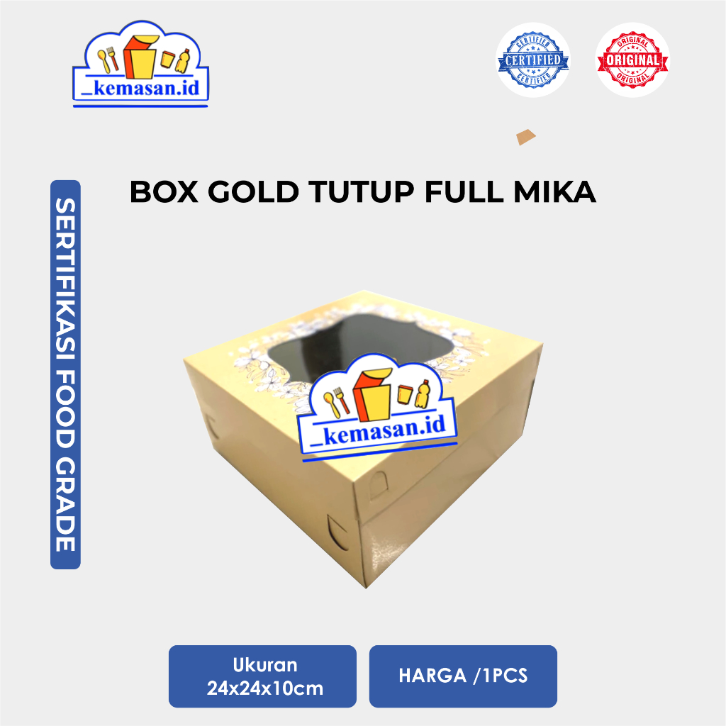 

BOX GOLD TUTUP FULL MIKA 24X24X10 1 BIJI-TK