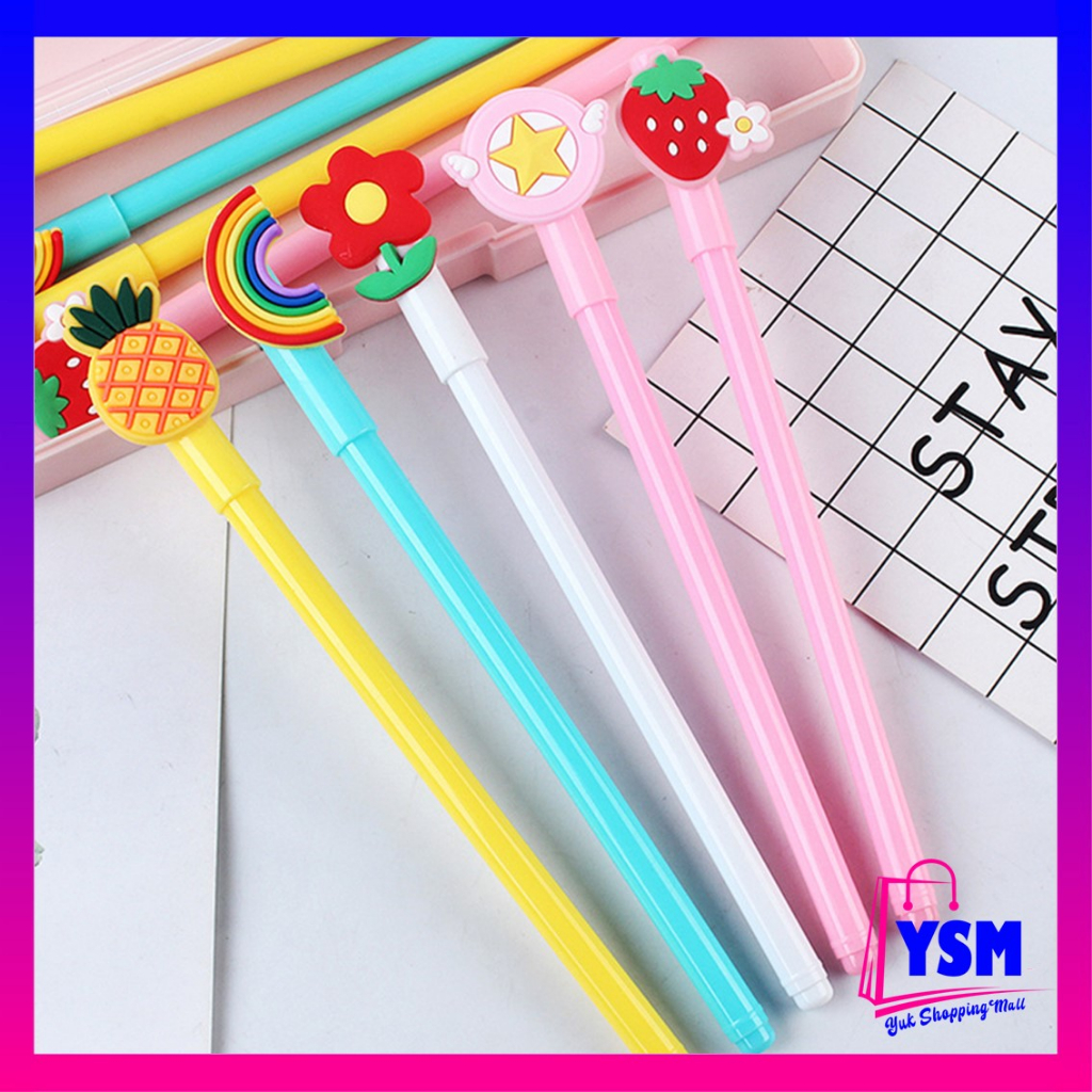 

YSM Pena Gel Karakter 3D Lucu Pulpen Karakter Kartun Buah 0.5mm Pen Cute Student Japanese Alat Tulis Kantor Sekolah Pena Pen Pencet Tinta Cair Ujung Lancip t