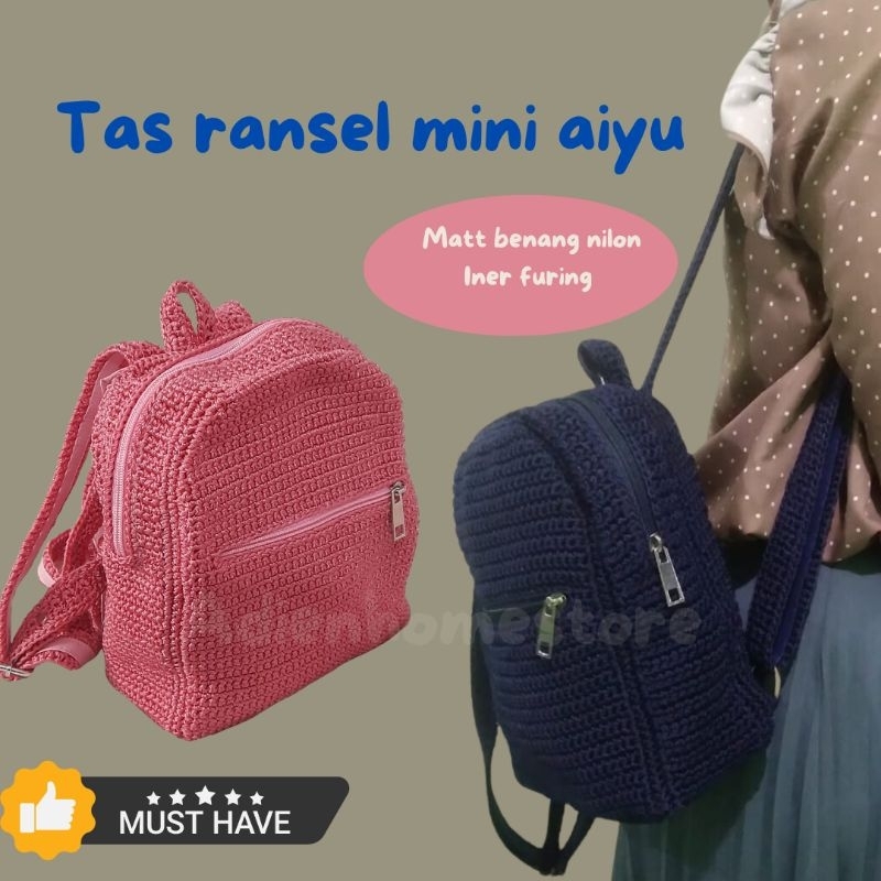 tas ransel rajut mini aiyu