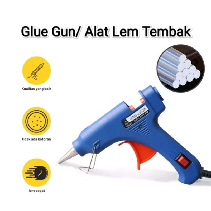

Alat Lem Tembak/ Glue Gun Lem Tembak On-Off 20Watt 60w/Hot Melt Mini