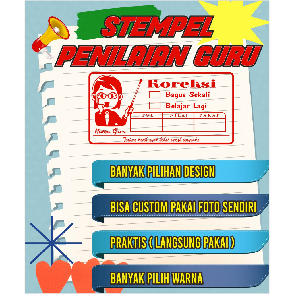 

STEMPEL PENILAIAN GURU DENGAN SILUET WAJAH