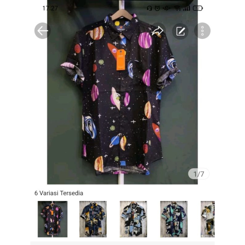 kemeja katun print ilefen tuelef original